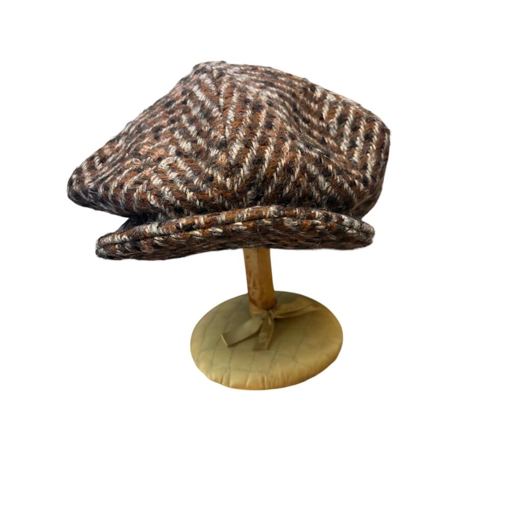 Vintage Barneys New York Irish Wool Donegal LARGE Newsboy Gatsby Cap Ireland